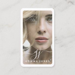 Tarjeta De Visita Monograma de caligrafía elegante con guión gráfico