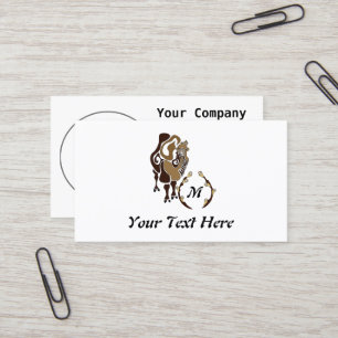 Tarjeta De Visita Monograma de camello bacteriano caprichoso