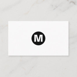 Tarjeta De Visita Monograma de centro del punto - negro en blanco