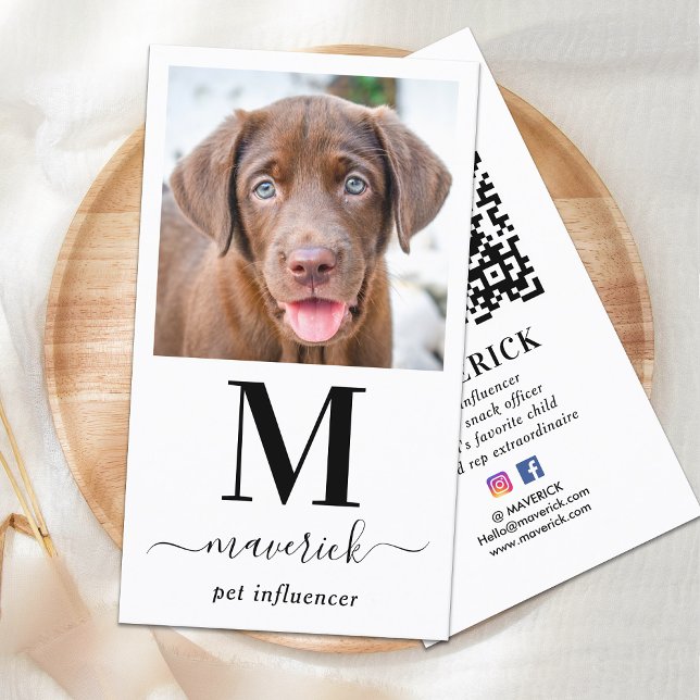 Tarjeta De Visita Monograma de código QR de medios sociales de fotog (Subido por el creador)