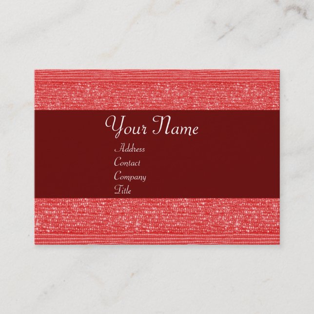 TARJETA DE VISITA MONOGRAMA DE COJAS DE MODA ROJA (Anverso)