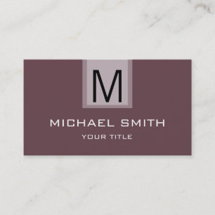 Tarjeta De Visita Monograma de color sólido rojo profundo profesiona