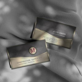 Tarjeta De Visita Monograma de construcción moderna LOGO Oro negro M