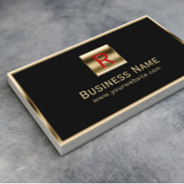 Tarjeta De Visita Monograma de construcción profesional con marco de