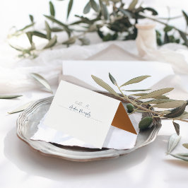Tarjeta De Visita Monograma de cosecha | Ornate Boho Boda Place Card