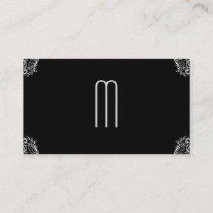 Tarjeta De Visita Monograma de Damask en negro