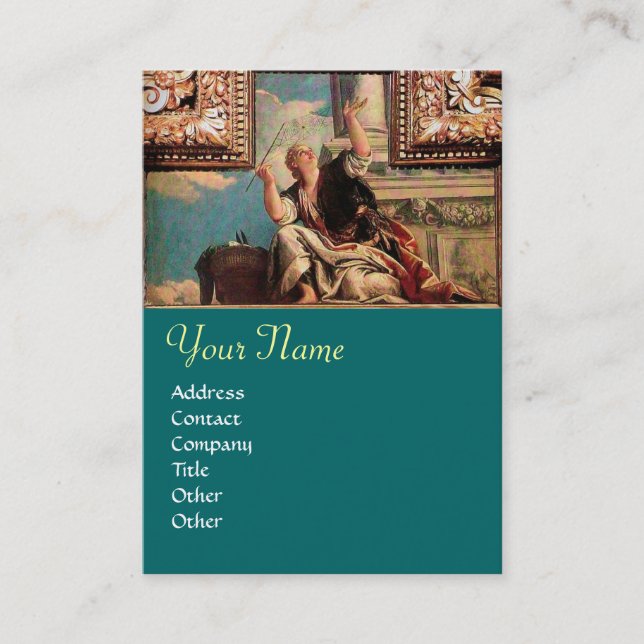 Tarjeta De Visita MONOGRAMA DE DIALECTICA, verde azul (Anverso)