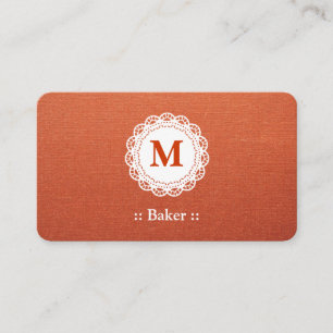 Tarjeta De Visita Monograma de encaje elegante de Baker