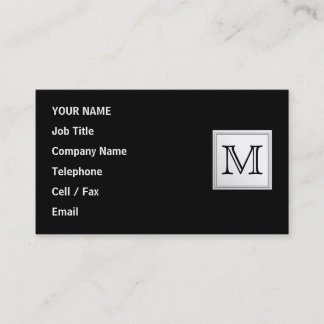 Tarjeta De Visita Monograma de encargo impreso. Gris negro y pálido