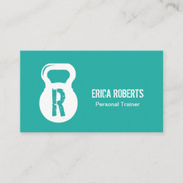 Tarjeta De Visita Monograma de entrenador personal de fitness turque