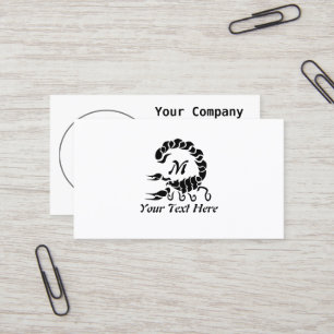 Tarjeta De Visita Monograma de Escorpión Negro tribal