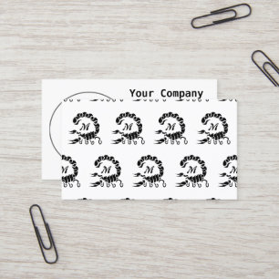 Tarjeta De Visita Monograma de Escorpión Negro tribal
