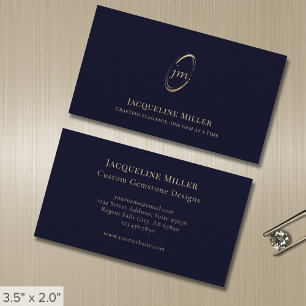 Tarjeta De Visita Monograma de escritura simple y elegante