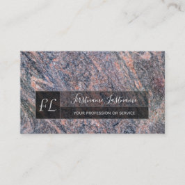 Tarjeta De Visita Monograma de estructura de mármol negro de color r