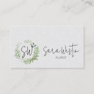 Tarjeta De Visita Monograma de Flor de Floristería 