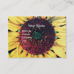 TARJETA DE VISITA MONOGRAMA DE FLORAL RÚSTICO SUNFLOWLOWER