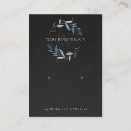 TARJETA DE VISITA MONOGRAMA DE FOLLETO DE ROSA NEGRA DE GANANCIA LOG