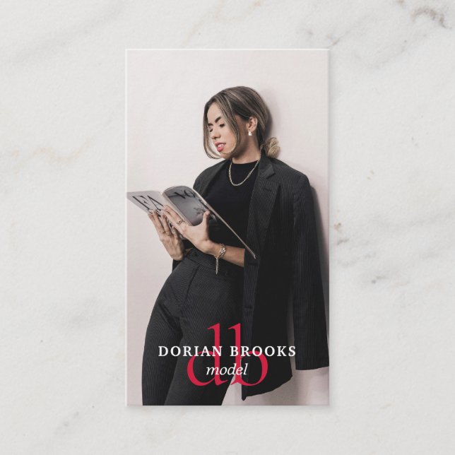 Tarjeta De Visita Monograma de fotografía de modelo profesional mode (Anverso)