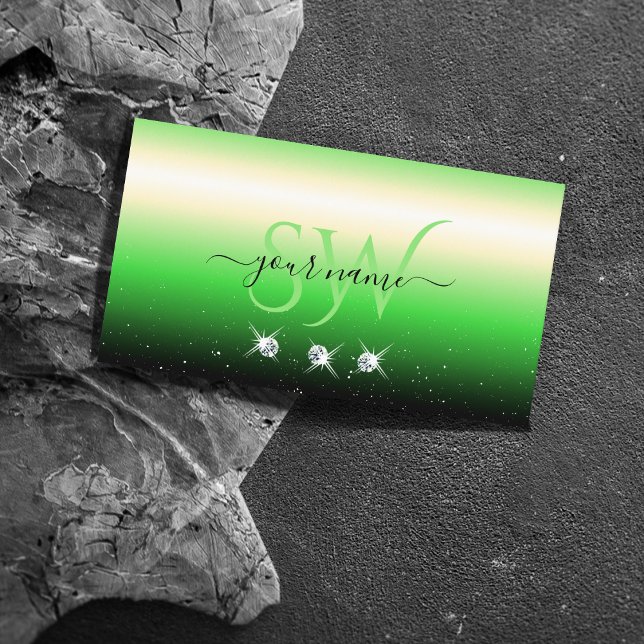 Tarjeta De Visita Monograma de gafas de gafas de grasa verde negro g (Subido por el creador)