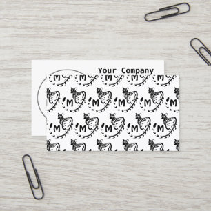 Tarjeta De Visita Monograma de genet tribal grande con manchas