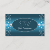 Monograma de glamorosas joyas Verde azuladas de la