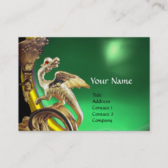 Tarjeta De Visita Monograma de GOLDEN DRAGON GREEN JADE (Anverso)