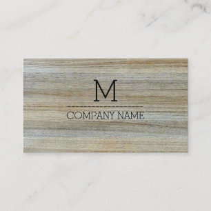 Tarjeta De Visita Monograma de grano de madera profesional #3