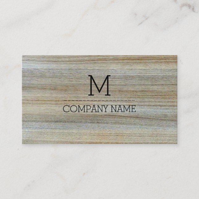 Tarjeta De Visita Monograma de grano de madera profesional #3 (Anverso)