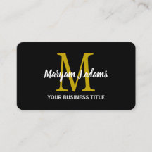 Monograma de guion moderno (código QR) Chic negro 