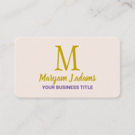 Tarjeta De Visita Monograma de guión moderno (código QR) Moda Rubor