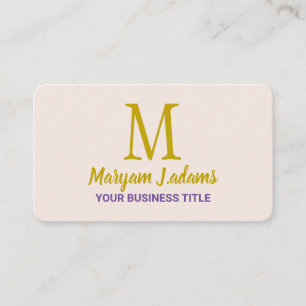 Tarjeta De Visita Monograma de guion moderno (código QR) Rosa sonros