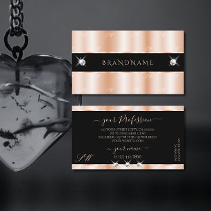 Tarjeta De Visita Monograma de joyas de chile negro de oro Rosa lujo