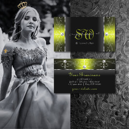 Tarjeta De Visita Monograma de joyas de contrabando de amarillo y ne