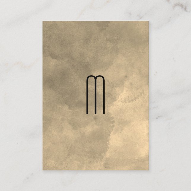 Tarjeta De Visita Monograma de la acuarela de Sepia de moda (Anverso)