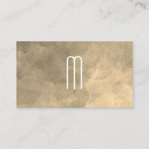 Tarjeta De Visita Monograma de la acuarela Sepia de textura