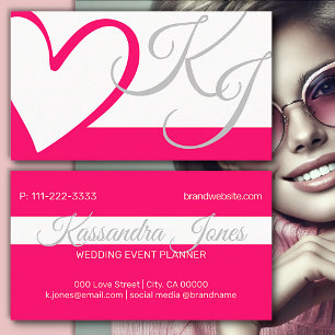 Tarjeta De Visita Monograma de la caligrafía del corazón de la Giron