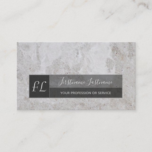Tarjeta De Visita Monograma de la estructura de mármol blanco de már (Anverso)