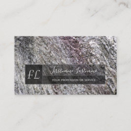Tarjeta De Visita Monograma de la estructura de mármol de roca gris
