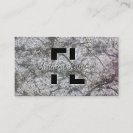 Tarjeta De Visita Monograma de la estructura de mármol gris oscuro q