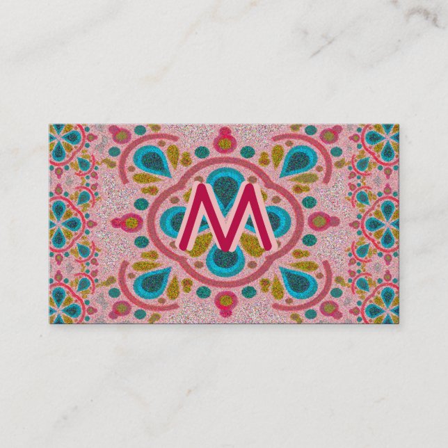 Tarjeta De Visita Monograma de la mandala (Anverso)