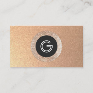Tarjeta De Visita Monograma de la Secuencia de Oro Rosa Guay Retro F