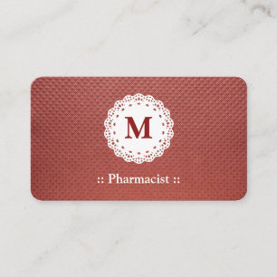 Tarjeta De Visita Monograma de Lace Farmacéutico
