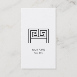 TARJETA DE VISITA MONOGRAMA DE LETRA GRIEGA M BLANCO