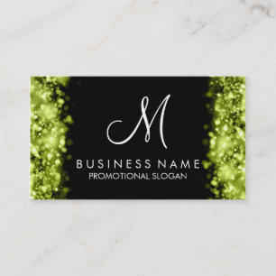 Tarjeta De Visita Monograma de luces de cal simples