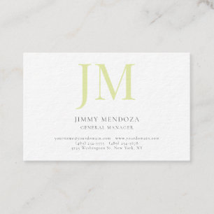 Tarjeta De Visita Monograma de lujo minimalista moderno en papel gru