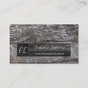 Tarjeta De Visita Monograma de madera 100% rústico natural orgánico