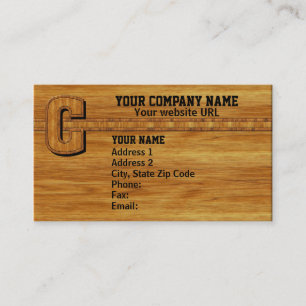 Tarjeta De Visita Monograma de madera C