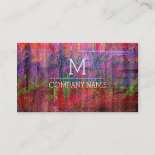 Tarjeta De Visita Monograma de madera coloreada profesional #2