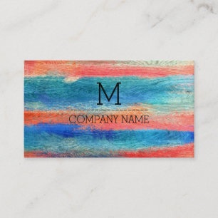 Tarjeta De Visita Monograma de madera colorida profesional