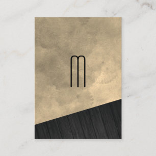 Tarjeta De Visita Monograma de madera en acuarela sepia chic